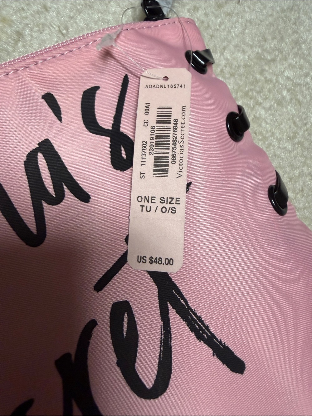 Victoria's Secret Pink Script Cosmetic Pouch with Black Accents - Picture 3 of 7